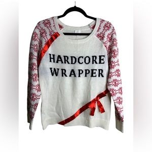 Charming Charlie Hardcore Wrapper Christmas Sweater